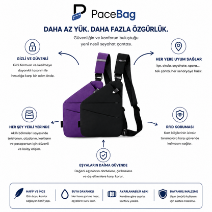 PaceBag™ Urban Çapraz Çanta – Al Yanına Çık Yola