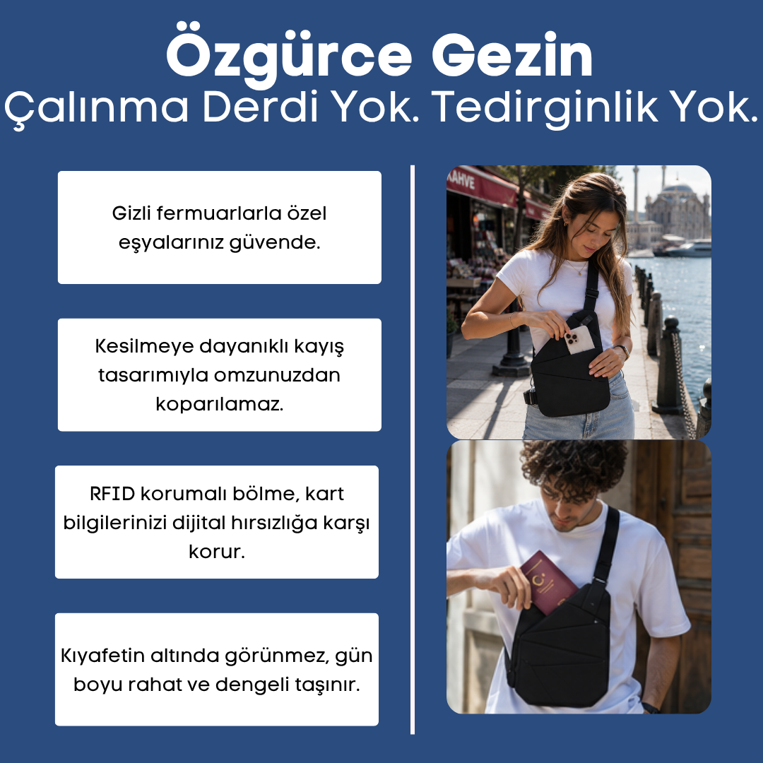PaceBag™ Urban Çapraz Çanta – Al Yanına Çık Yola