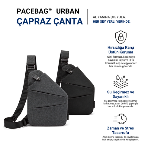 PaceBag™ Urban Çapraz Çanta – Al Yanına Çık Yola